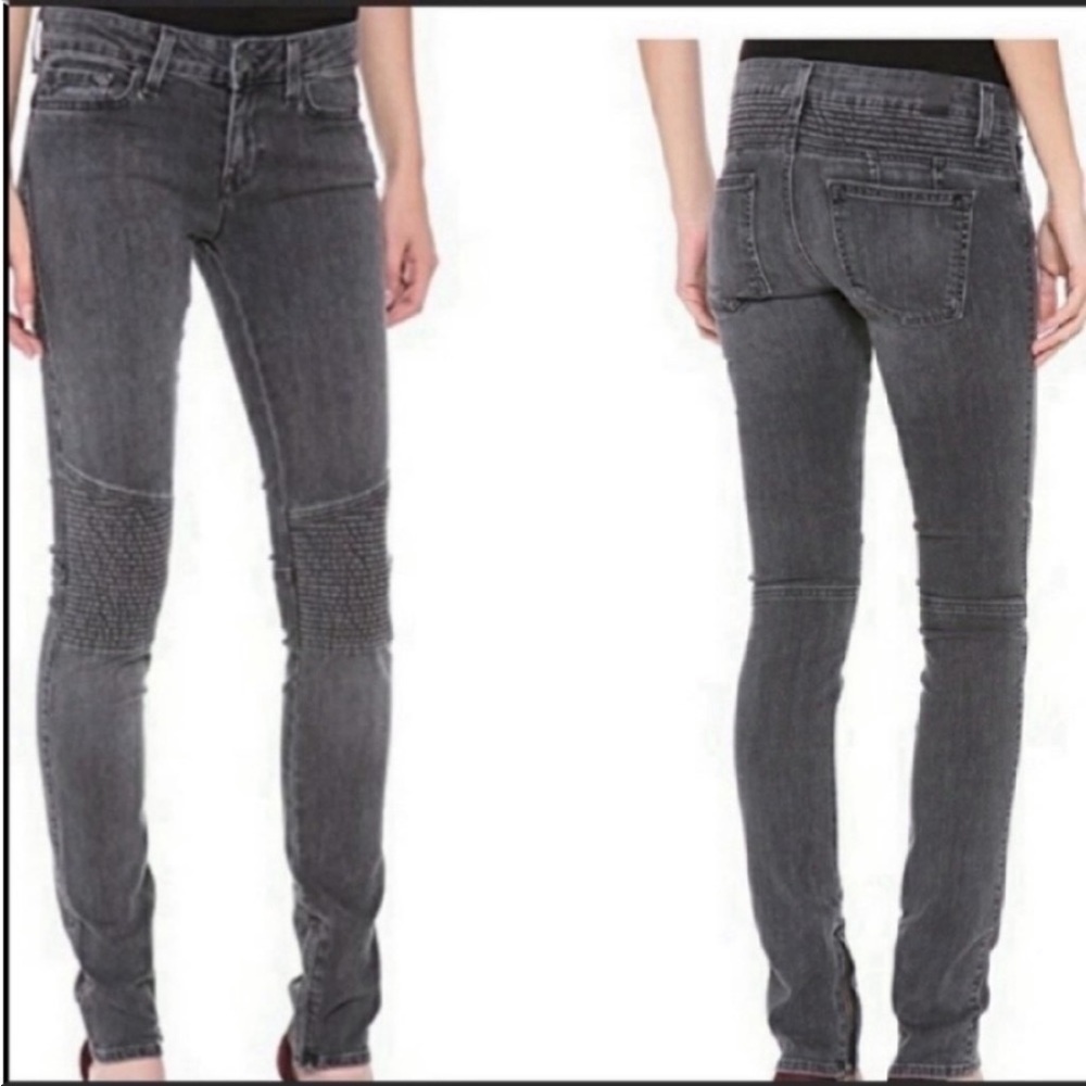 Vince Skinny Moto Jeans Denim Gray Black Wash
Size 26 - Picture 12 of 13